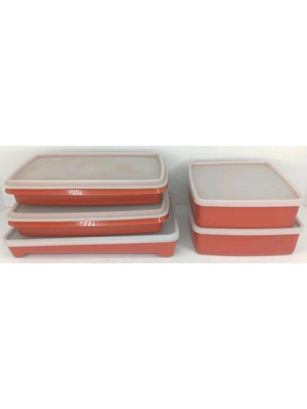 VTG Lot Of 5 TUPPERWARE Sandwich Deli Keeper Containers 1292-8, 1458-8, 816-18